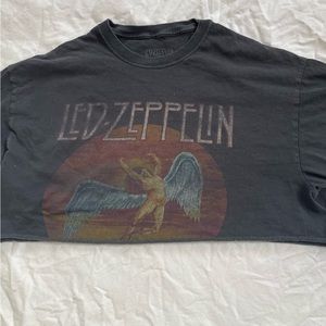 cropped led zeppelin vintage authentic t shirt